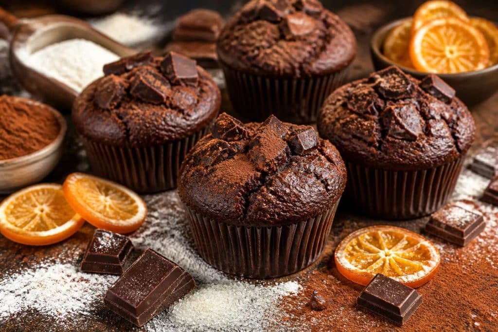 Recette de muffins au chocolat et clémentines