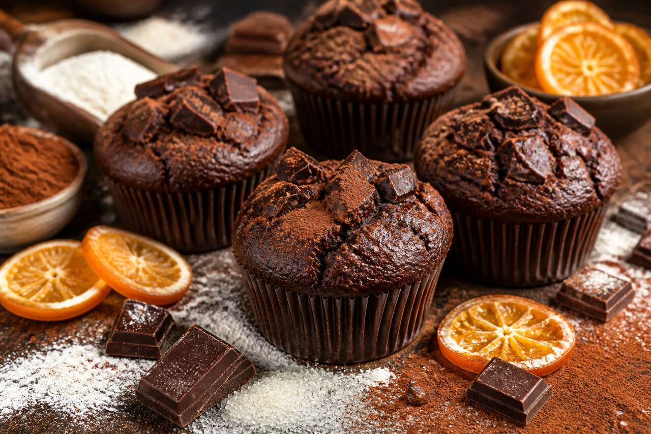 Recette de muffins au chocolat et clémentines