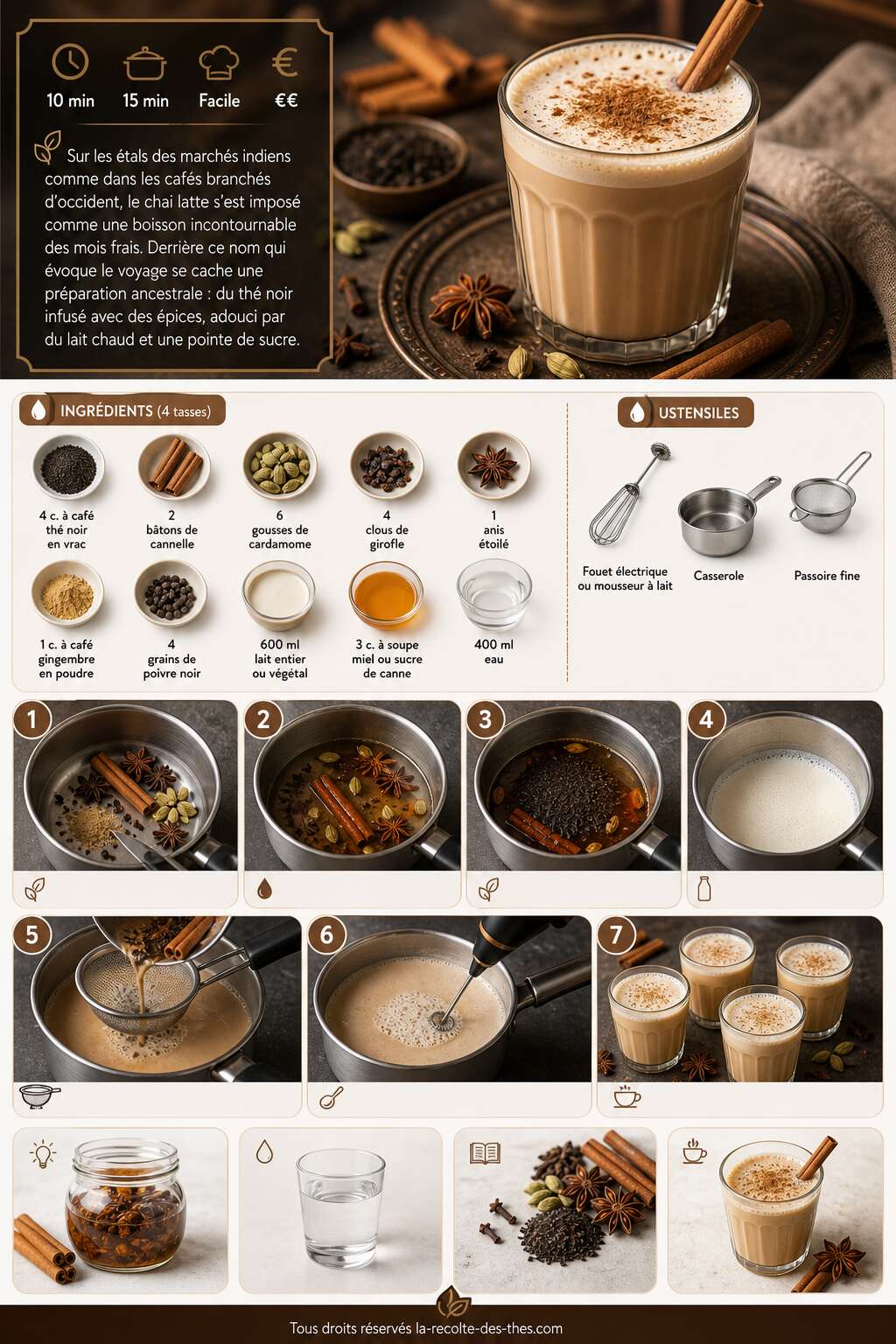 Fiche recette Recette de chai latte maison : savoureux et r&eacute;confortant