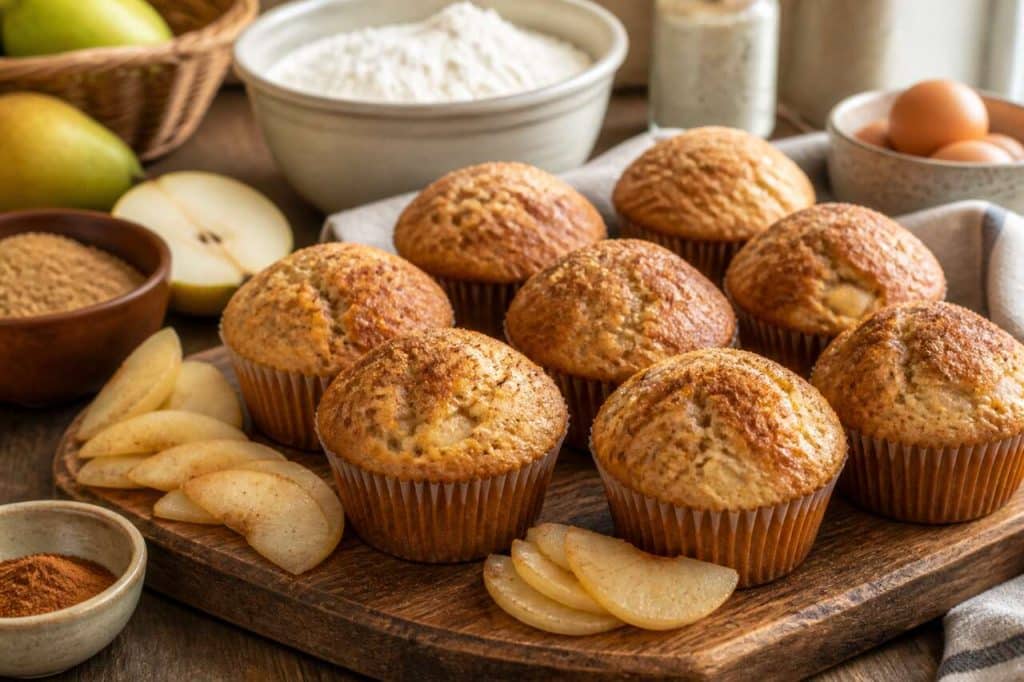 Recette de muffins aux poires et à la cannelle